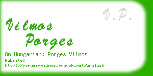 vilmos porges business card